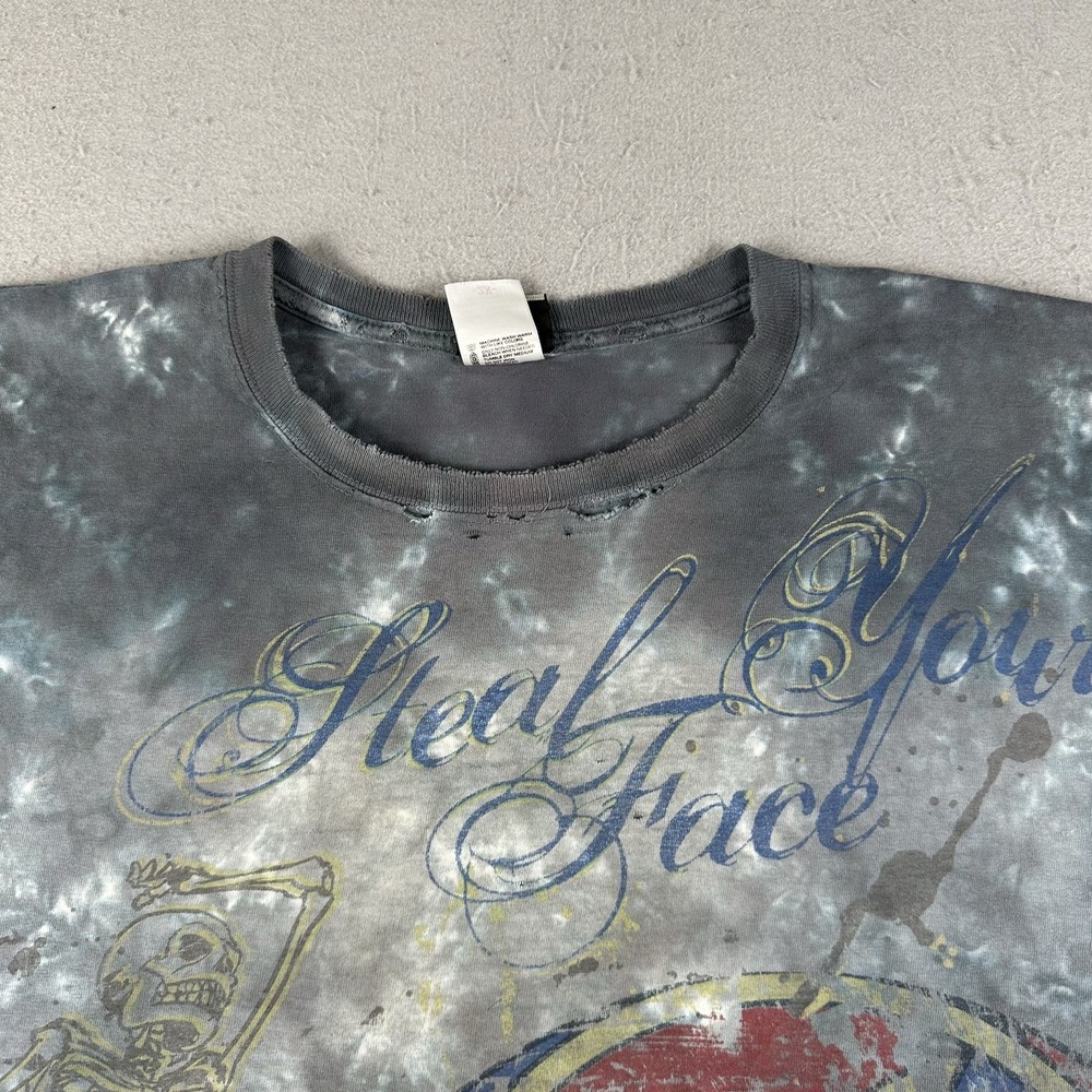 Vintage Y2K Grateful Dead Shirt Men's 2XL Tie Dye Liquid Blue Steal Your Face - Picture 4 of 16